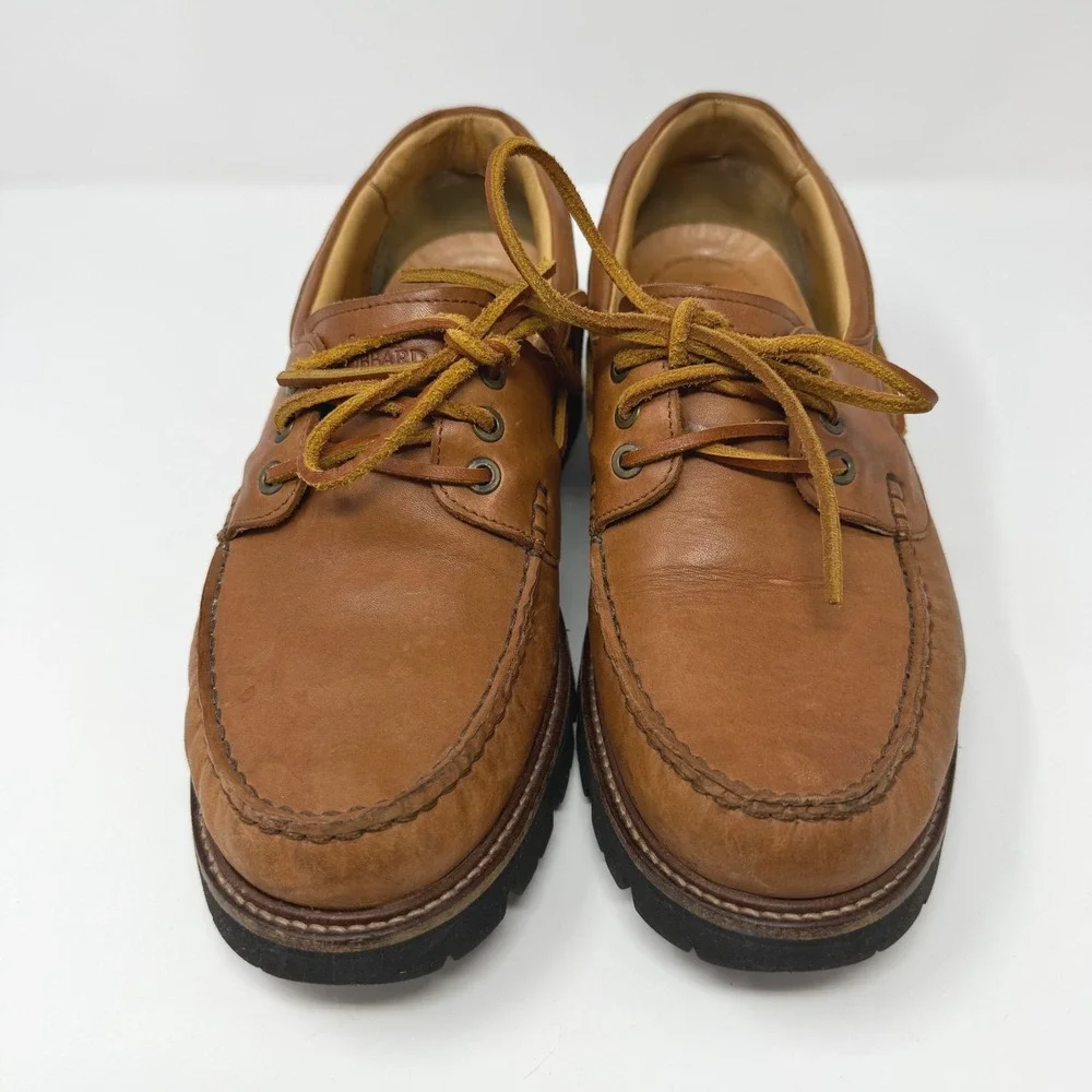 Samuel‎ Hubbard Free Tan Leather Boat Shoes Mens 10 Lug Sole Made in Portugal